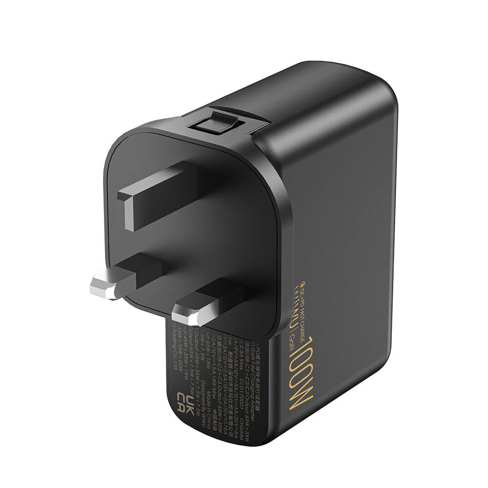 Wiwu Wi-U022W Warrior Serisi GaN Teknolojili 100W QC+PD Universal Hızlı Şarj Başlığı Wiwu Wi-U022W Warrior Serisi GaN Teknolojili 100W QC+PD Universal Hızlı Şarj Başlığı